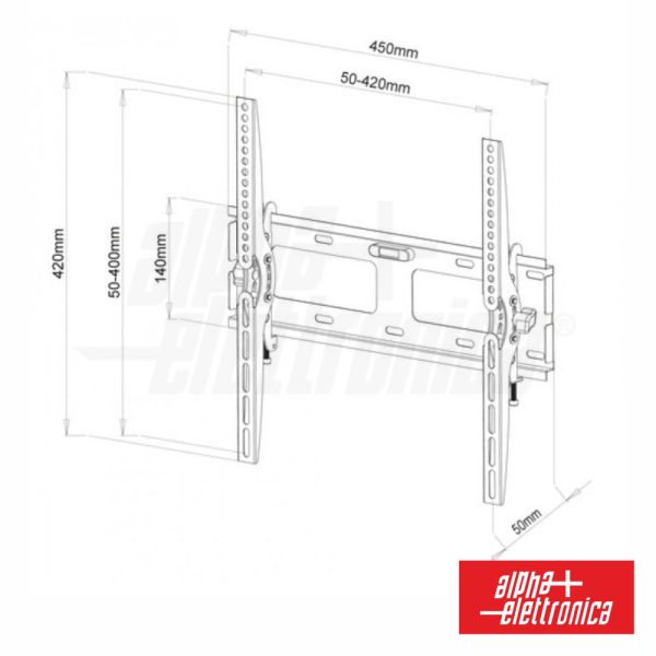 Suporte LCD/LED 23/55" Inclinável VESA 400/400 50kg ALPHA - Image 2