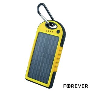 PoWerbank 5000ma Amarelo C/ Painel Solar E 2 USB - (TB-016Y)