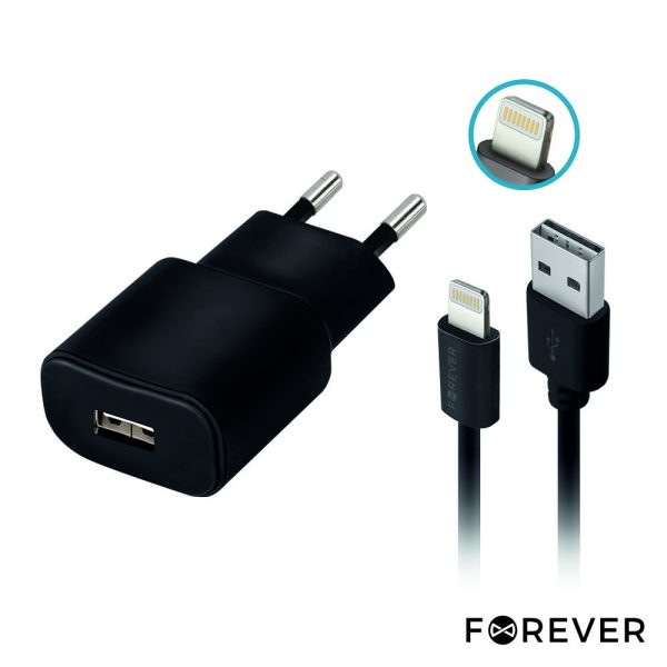 Alimentador Comutado + Cabo Lightning USB Tipo A FOREVER - (TC-012ABKIP)