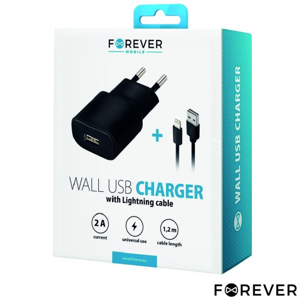 Alimentador Comutado + Cabo Lightning USB Tipo A FOREVER - Image 2