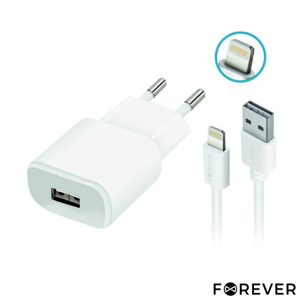 Alimentador Comutado + Cabo Lightning Tipo 2a FOREVER - (TC-012AWHIP)