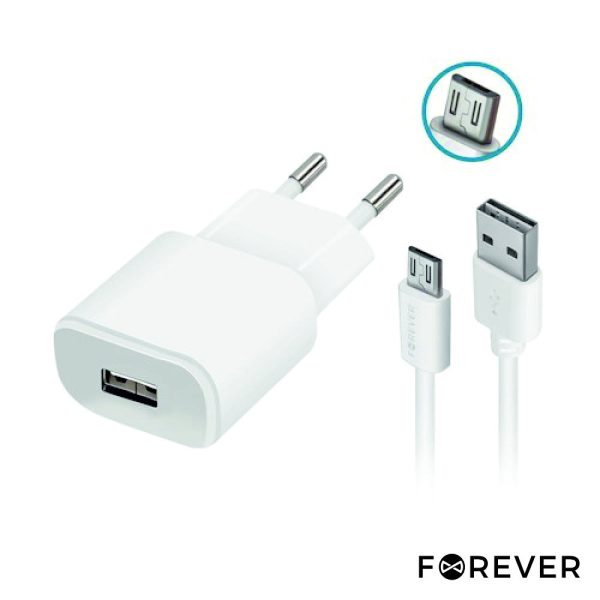 Alimentador Comutado Micro USB Tipo A Universal FOREVER - (TC-01USBWH)