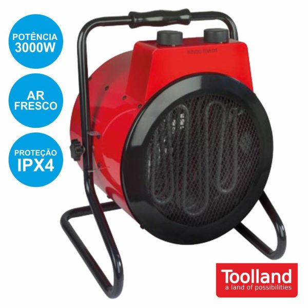 Aquecedor Termoventilador Industrial 3000W Ipx4 TOOLLAND - (TC78074N)