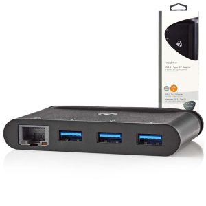 Hub USB-C c/ 3x USB 3.0 / 1x RJ45 - (TCARF210BK)