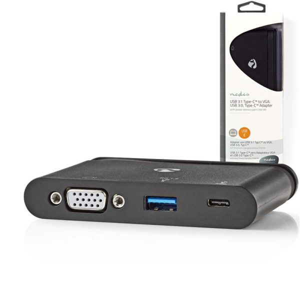 Hub USB-C c/ USB-C / USB 3.0 / VGA 100W - (TCARF220BK)
