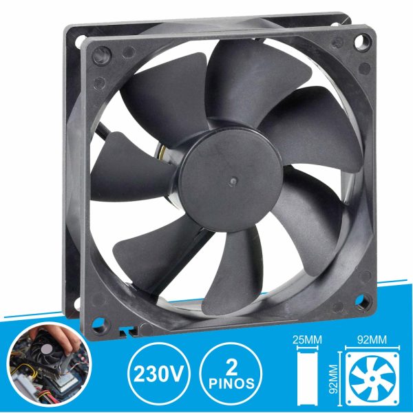 Ventoinha 230V 92x92x25mm 2 Pinos Sunon - (VEN015)