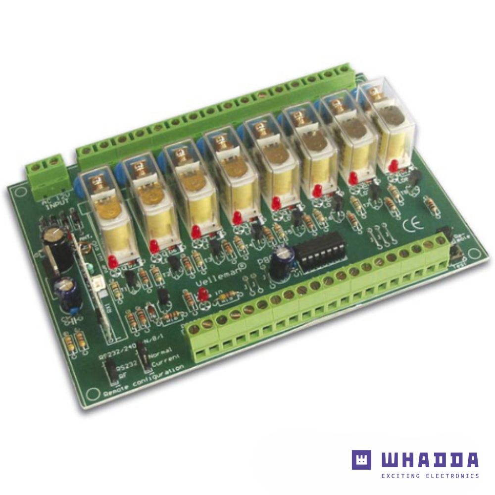 Kit Placa de Relés 8 Canais Controlada À Distância WHADDA - (WSRC8056)