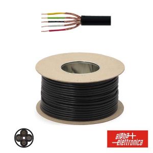 Cabo Eletronica 4 Condutores +  Malha 4x0.22 °5  Preto - (WTR144S)