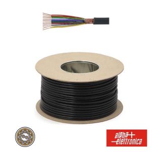 Cabo Eletronica 12 Condutores + Malha 12x0.22 °7.6  Preto - (WTR222)