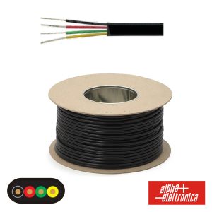 Cabo Telefone 4 Condutores 4x0.14mm Dim 5.00x2.55 Preto - (WTR492N/T)