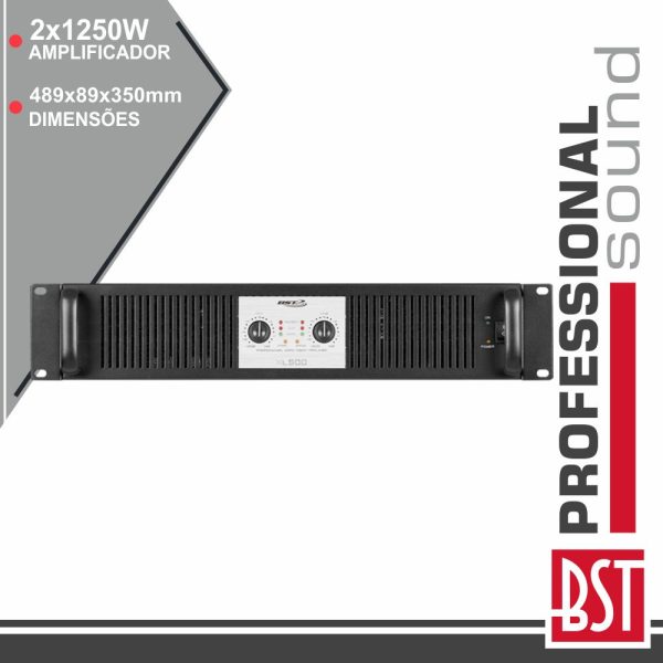 Amplificador Áudio Pro 2x1250W Smps 2/4/8 Ohms BST - (XL2000)