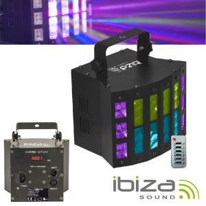 Projetor LED 3em1 Derby UV Strobe IBIZA - (COMBI-STUV)