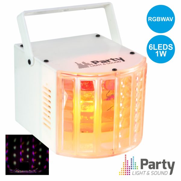 Projetor Luz C/ 6 LEDS RGBWAV 1W Branco PARTY - (PARTY-DERBY6)