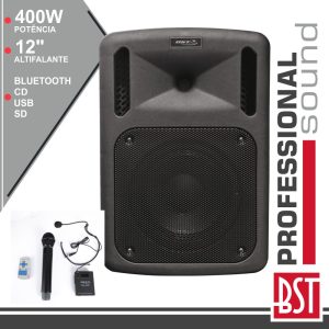 Coluna Amplificada Pro 12" 400W Mp3 Cd/USB/BT/SD/Bat - (PWA320)