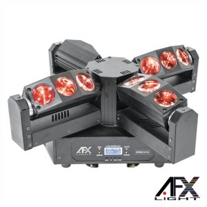 Moving Head Quádruplo 12 LEDS 20W RGBW DMX AFXLIGHT - (SPIN12-FX)