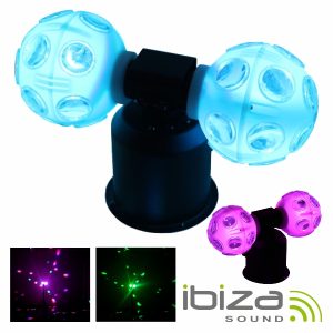 Projetor Luz C/ 2 Bolas Rotativas 4 LEDS RGB 9W IBIZA - (TWIN-ROTOLED)