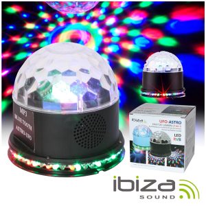 Projetor Luz C/ 81 LEDS 15W 2-Em-1 Preto IBIZA - (UFO-ASTRO-BL)