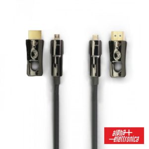 Cabo HDMI Fibra Óptica Macho/Macho C/ Adaptador 25m ALPHA - (93-591F2/025)