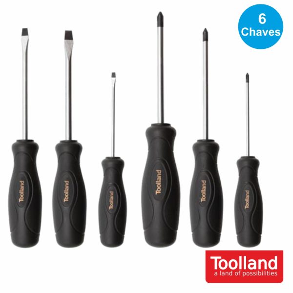 Conjunto De 6 Chaves Fendas E Philips TOOLLAND - (HSET20)