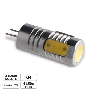 Lâmpada G4 1.8W 12V 1 LED SMD Cob Branco Quente - (LLG401WWC(F))