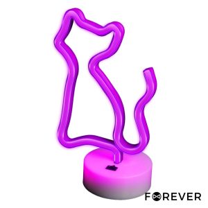 Luz LED Neon Em Forma de Gato C/ Base - (FSNE02)
