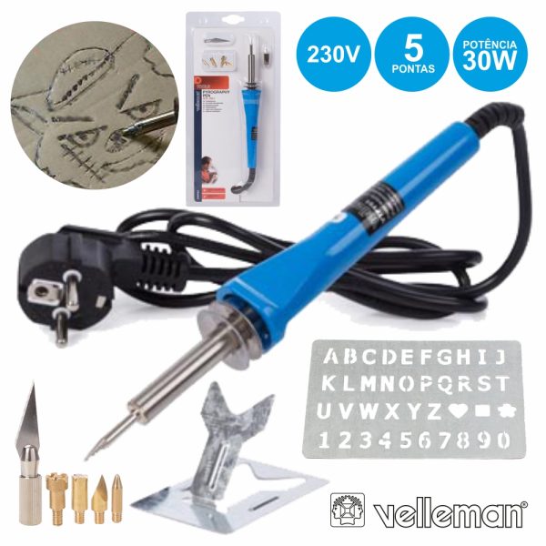 Caneta De Pirografia 30W C/ Acessórios - (VTPY01)