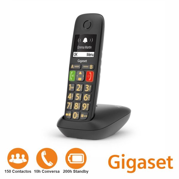 Telefone S/ Fios E290 Preto Gigaset - (E290BK)