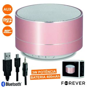Coluna Bluetooth Portátil 3W USB/Microsd/FM/Bat Ruby - (PBS-100RG)