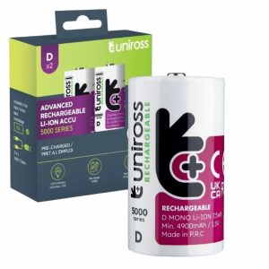 Pilha Recarregável LR20 D 1.5V 5000mAh 2x C/ USB-C - (PLU-R20/5.0/BL2C)