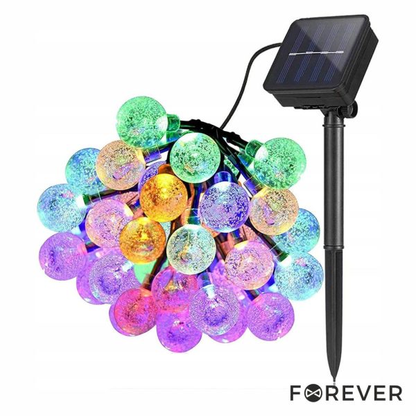 Grinalda 30 LED Multicor Bolas Decorativas Solar 6.5m - (SCB61)