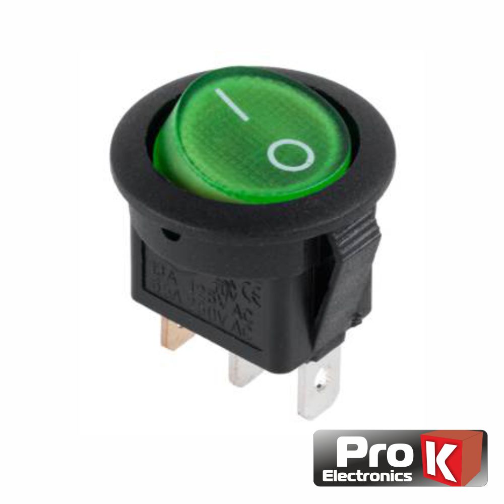 Interruptor Basculante C/ Luz 6A-250V Spst On-Off 25x PROK - (ITR011G/25)