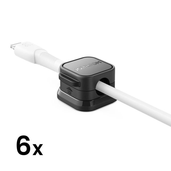 Conjunto de 6x Organizadores de Cabos Preto JOYROOM - (JR-ZS368)