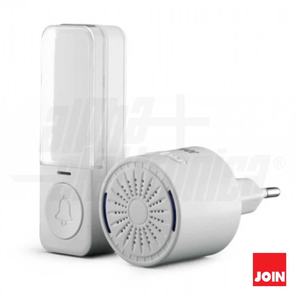 Campainha S/ Fios C/ 1 Receptor IP44 180m JOIN - (DB100-01W)