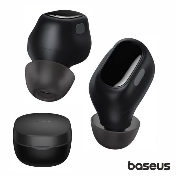 Auriculares Bluetooth V5.0 TWS Pretos BASEUS - (NGWM01-01)