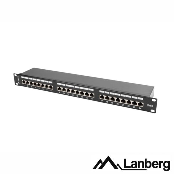 Patch Panel 24 Portas Blindado RJ45 CAT6 1U 19" LANBERG - (PPS6-1024-B)