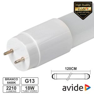 Lâmpada Tubular T8 18W 120cm LEDS G13 6400K 2160lm AVIDE - (AB1200T8-18W-CW-IL)