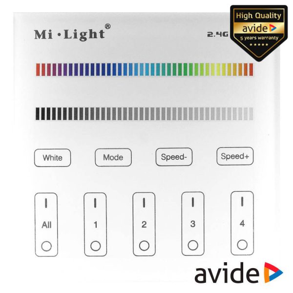 Interruptor de Parede Tátil P/ Fita LEDS 12V RGBW AVIDE - (ABLS12VTPSRGBW)