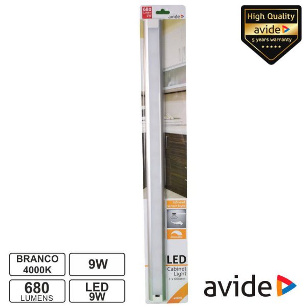 Iluminação LED C/ Sensor 9W 2x60cm P/ Armários 4000K 680lm - (ABLSCAB-60NW-BL2)