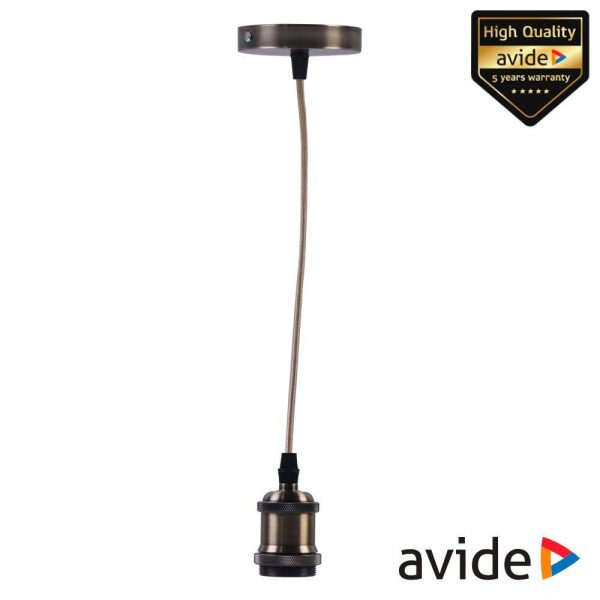 Candeeiro Teto Suspenso LED 1xE27 Bronze AVIDE - (ABPS-1XE27)