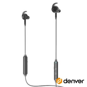 Auscultadores Bluetooth S/ Fios Desporto Preto DENVER - (BEN-151)