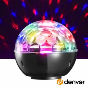 Projetor Luz RGB C/Coluna 2x3W USB/BT/Bateria DENVER - (BTL-65)