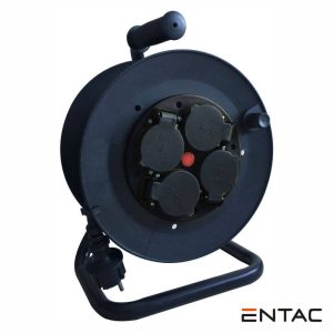 Extensão Elétrica 3G2.5 C/ Enrolador 4x Schuko 40m ENTAC - (ESCR44G4-40)