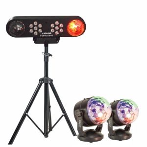 2x Bola de Luz LED RGB e Suporte C/ Projetor Wash/Astro RGB - (LIGHT-SET-05)