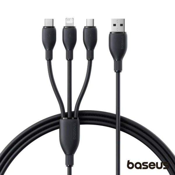 Cabo USB-A 2.0 Macho p/ Lightning/USB-C/MicroUSB 3.5A BASEUS - (P10376303121-00)