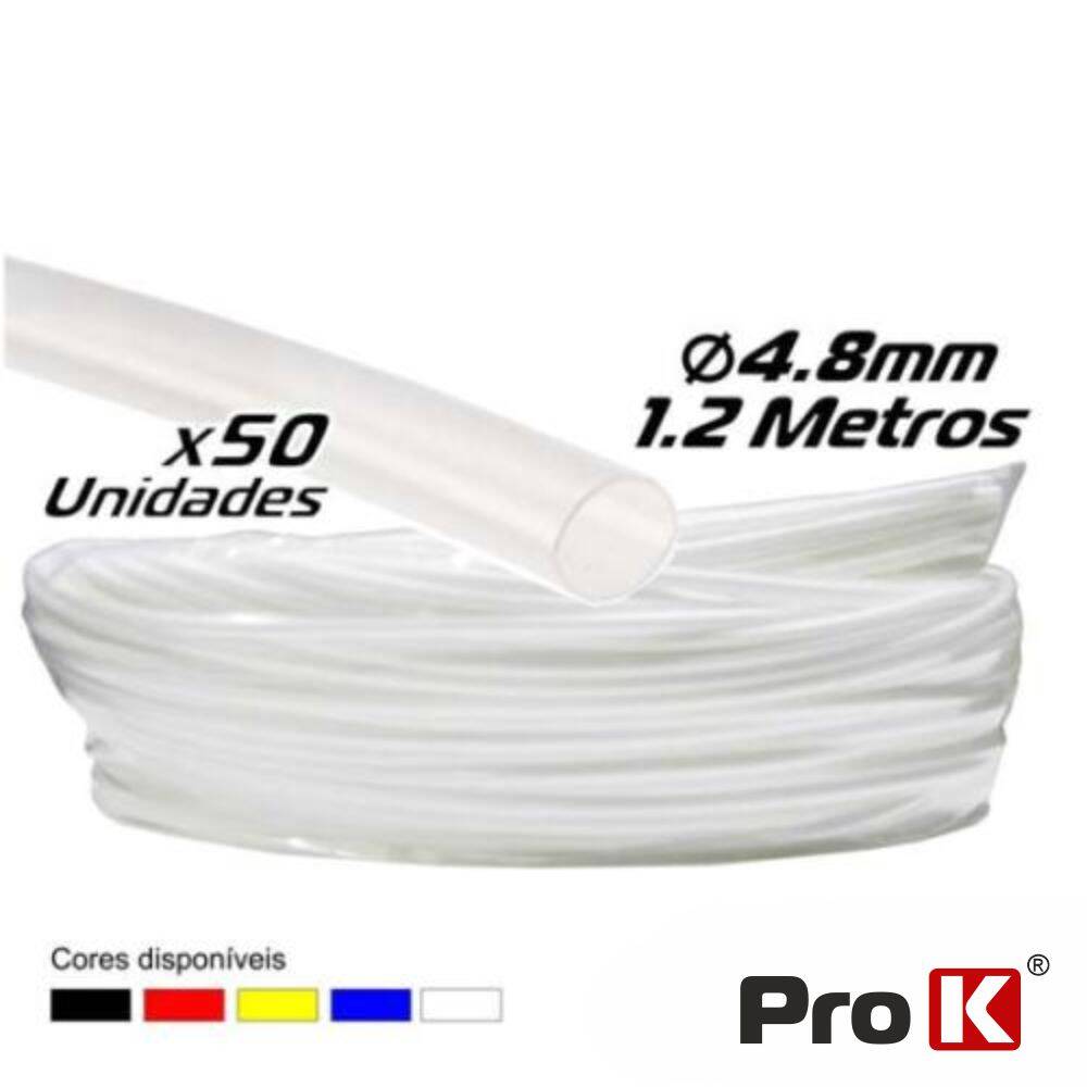Tubo Manga Termoretráctil 4.8mm 1.2m 50x Transparente PROK - (PKMT48C/50)