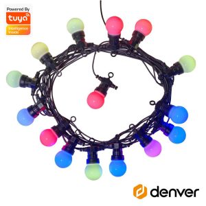 Corrente de Iluminação C/ Lâmpadas RGB 14m WIFI TUYA DENVER - (SLP-515)