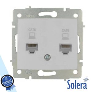 Tomada de Encastrar RJ45 C/ 2 Saídas Sem Moldura SOLERA - (SLR-ERP88/2)