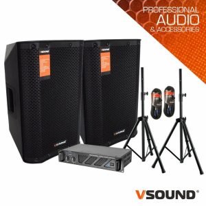Sistema de Som Amplificado 1000W VSOUND - (SOUND-SET-15)