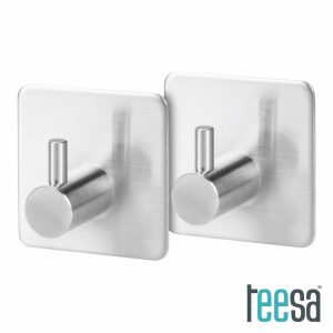 Conjunto de 2 Ganchos Inox C/ Fita 3M 3kg TEESA - (TSA0403)