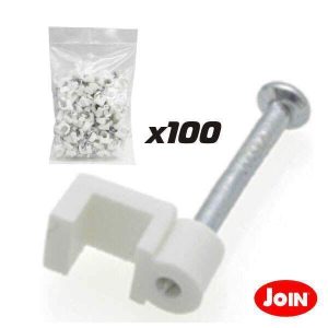 Abraçadeira de Parede C/ Prego P/ Cabo 6mm 100x - (59-1/6)